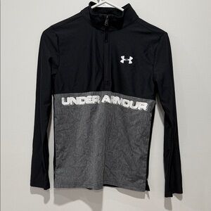 Under Armour Black and Gray Half-Zip Top